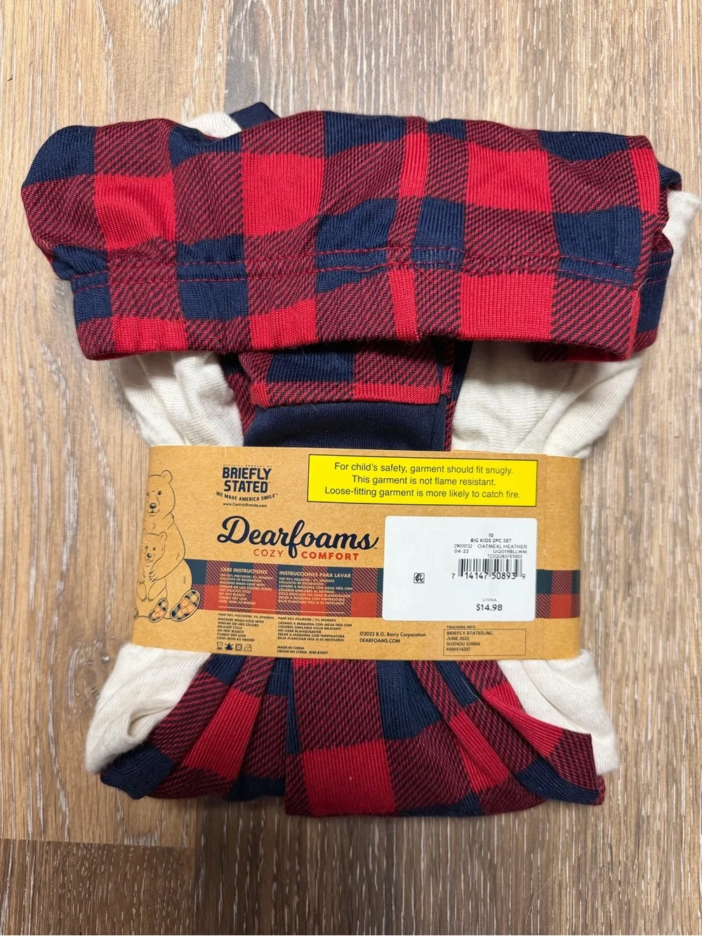 Holiday “Lil Bear” 2-Piece Family Pajama Set, Size 10 (NEW)